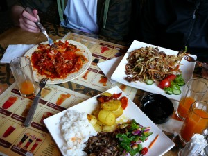 Erstes Essen in der Mongolei
